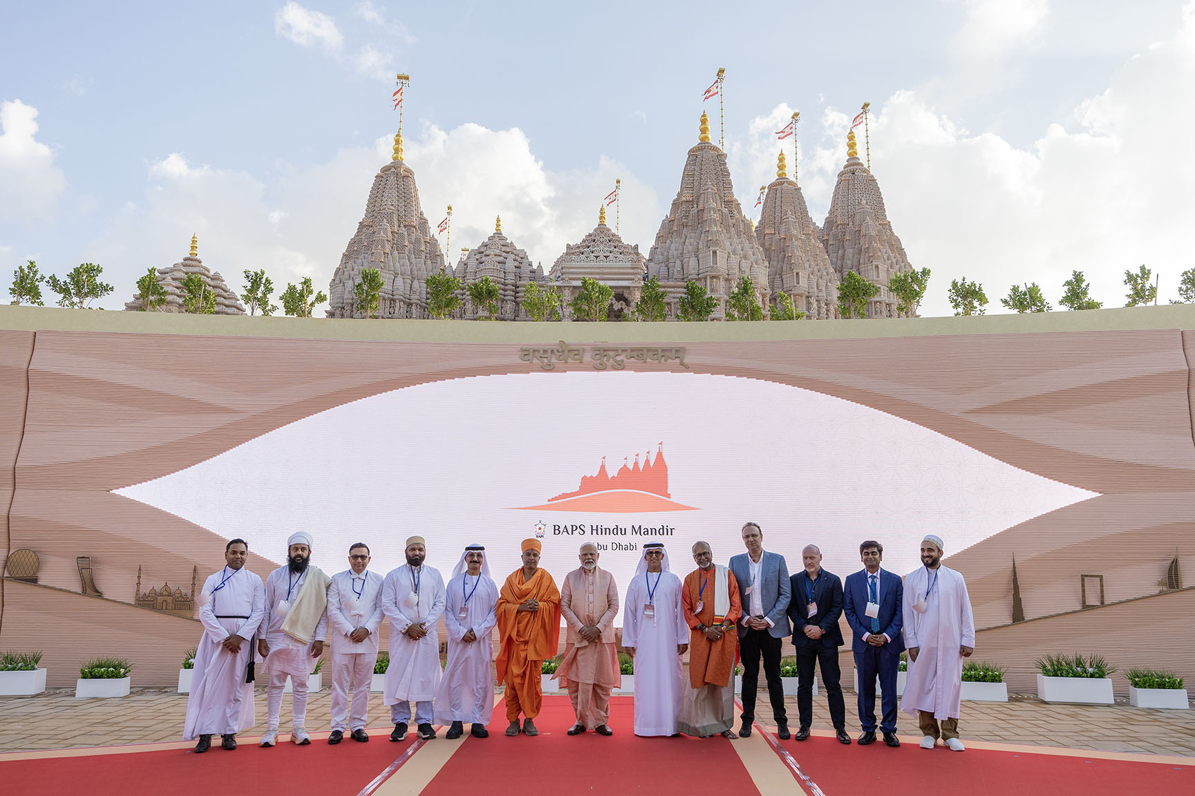 Historic Inauguration of BAPS Hindu Mandir in Abu Dhabi by HH Mahant Swami Maharaj in the presence of Prime Minister of India Narendra Modi and UAE Minister of Tolerance HE Sheikh Nahayan