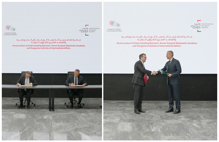 AGDA signs MoU with Hungarian Institute of International Affairs to promote multi-national collaboration and sharing of knowledge and research in the diplomatic field