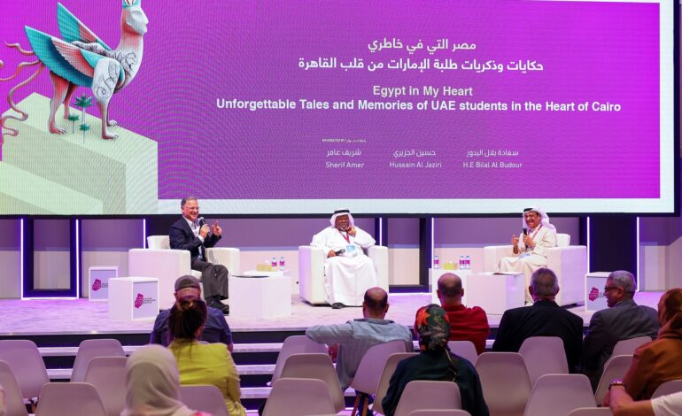 Former Emirati students in Cairo tell audience at Abu Dhabi International Book Fair 2024 their experiences in a session titled ‘Egypt in my Heart’