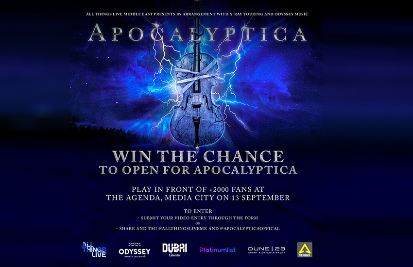 ONCE-IN-A-LIFETIME OPPORTUNITY FOR UAE BANDS TO PERFORM AS OPENING ACT AHEAD OF APOCALYPTICA’S DUBAI SHOW