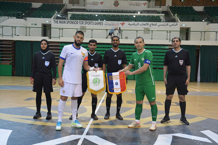 France, Saudi Arabia and Turkmenistan futsal teams in Dubai camp