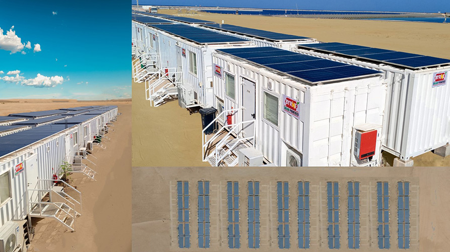 Byrne Equipment Rental and NMDC Dredging & Marine join forces to build residential camp powered with Solar Energy