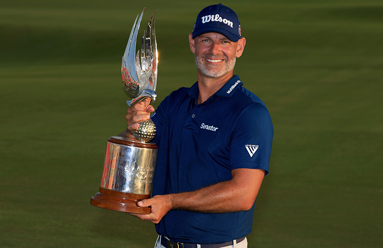 Paul Waring held off a stellar chasing pack to win the Abu Dhabi HSBC Championship and claim his first Rolex Series title. 